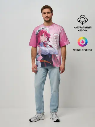 Мужская футболка оверсайз / GENSHIN IMPACT, РОЗАРИЯ