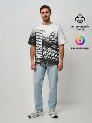 Мужская футболка оверсайз / Mitsubishi