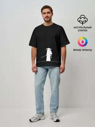 Мужская футболка оверсайз / Одинокий самурай
