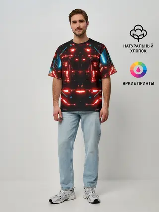 Мужская футболка оверсайз / Neon Lights