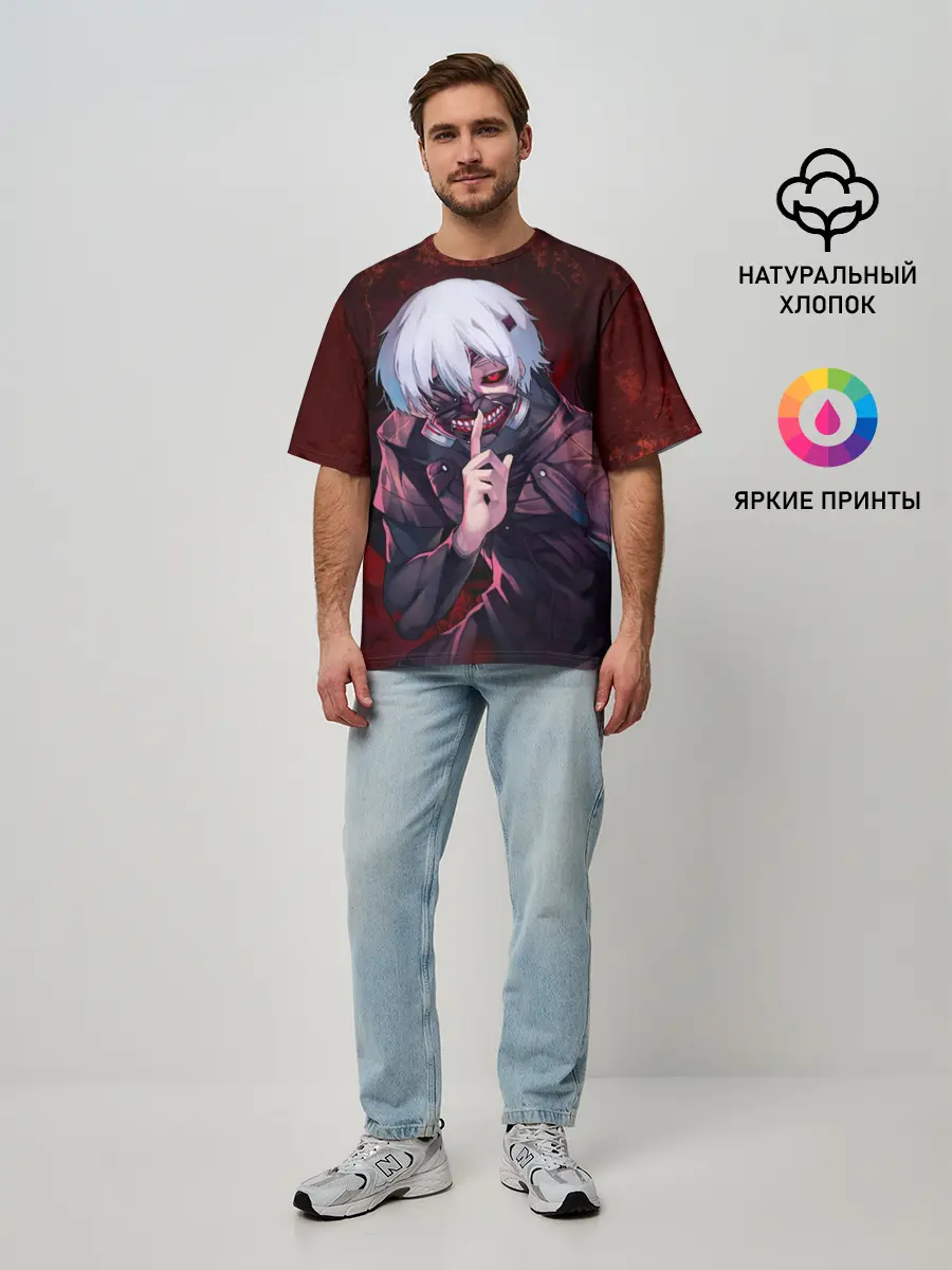 Мужская футболка оверсайз / Токийский Гуль