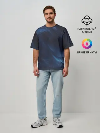 Мужская футболка оверсайз / ВОЛНЫ