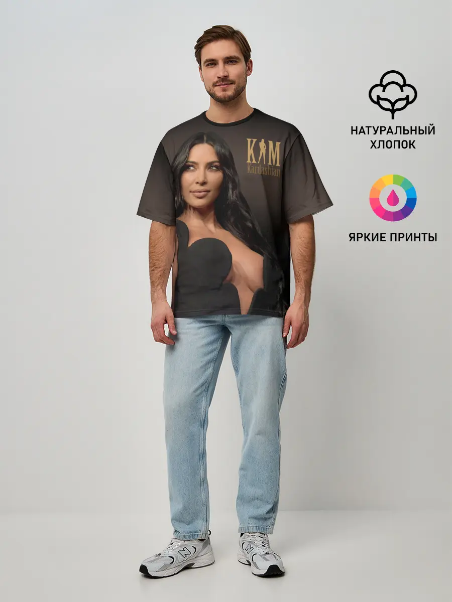 Мужская футболка оверсайз / Ким Кардашьян