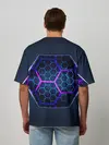 Мужская футболка оверсайз / Цветные соты 3D