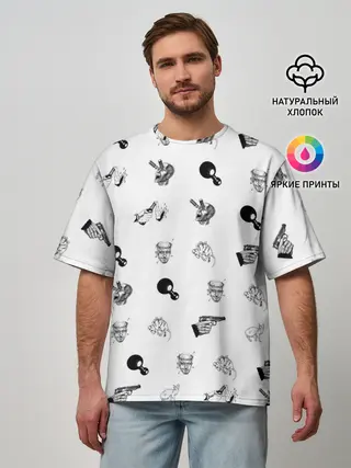 Мужская футболка оверсайз / Кровосток | Паттерн