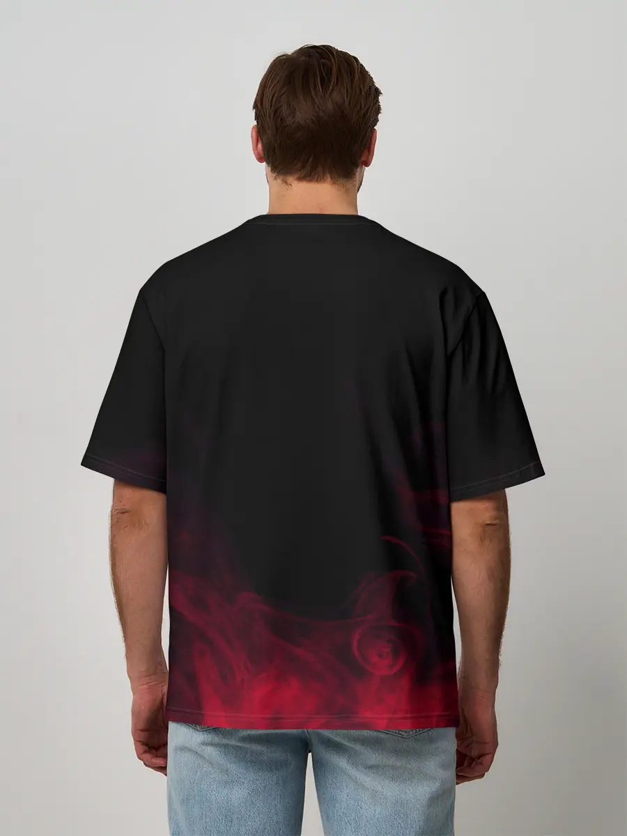 Мужская футболка оверсайз / 5FDP | RED SMOKE