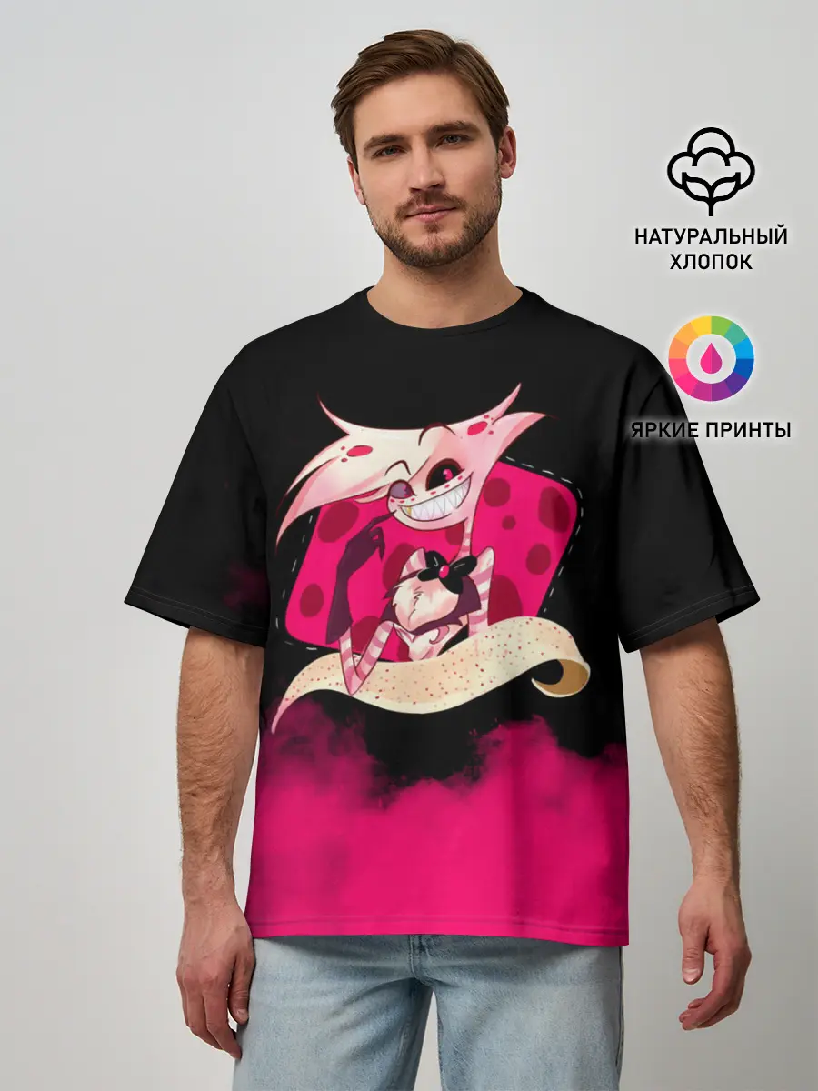 Мужская футболка оверсайз / Hazbin Hotel