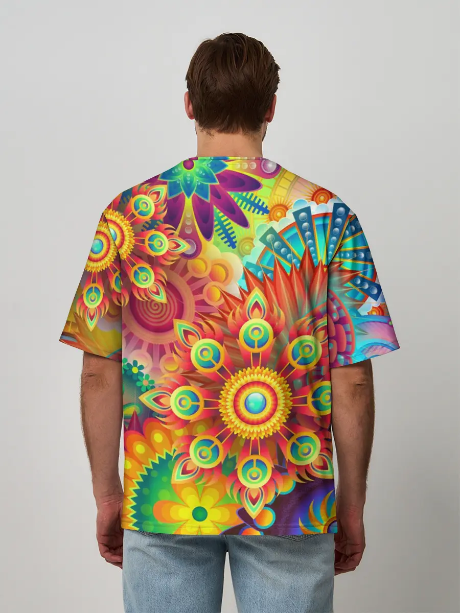 Мужская футболка оверсайз / Психоделия | Яркая
