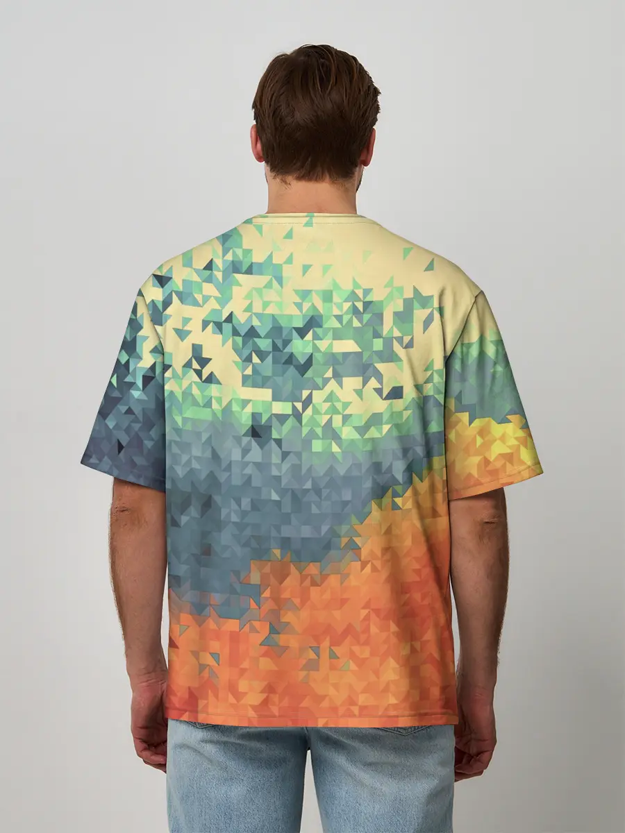 Мужская футболка оверсайз / Стихия: лед и пламя