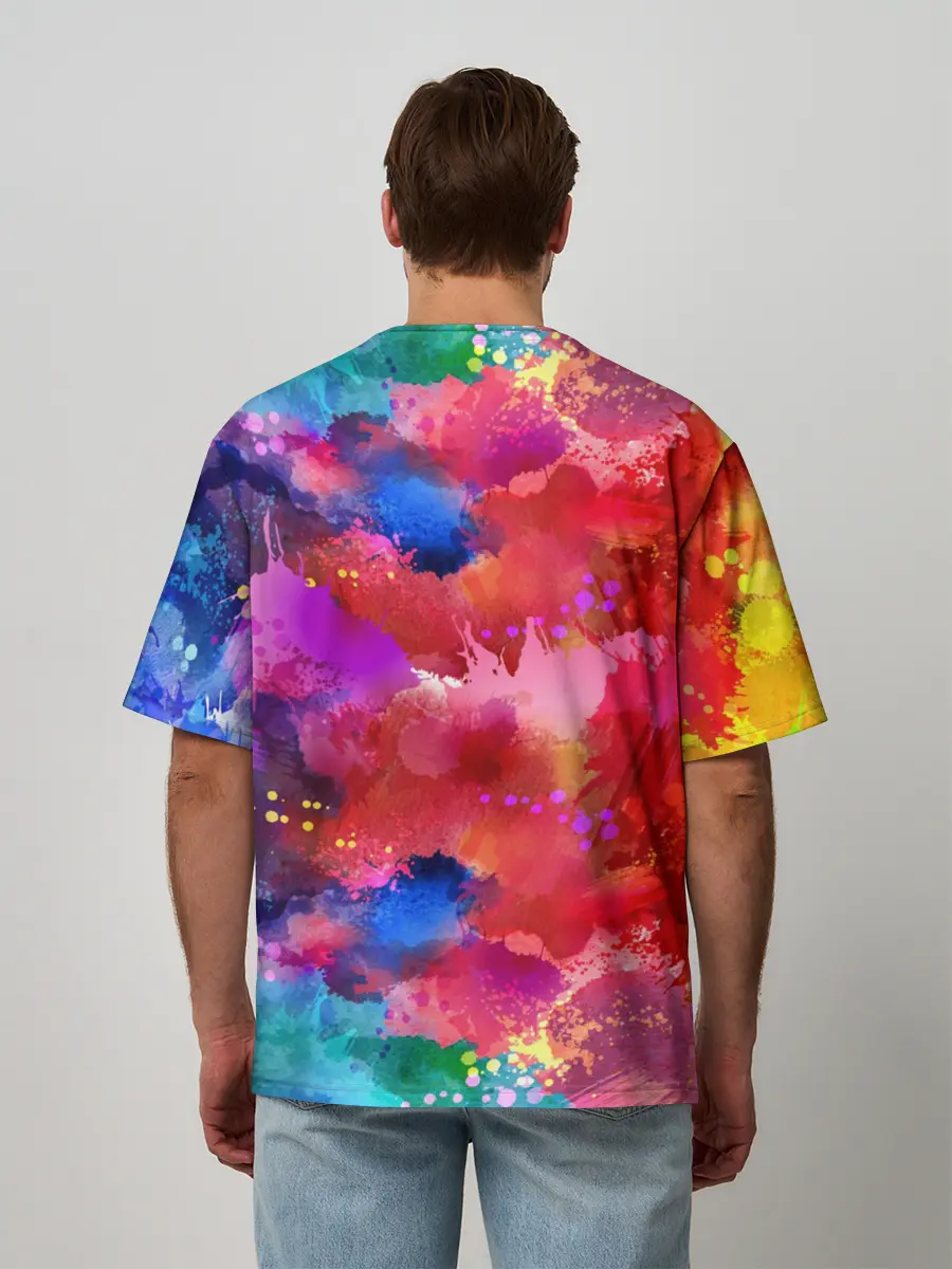 Мужская футболка оверсайз / Брызги красок