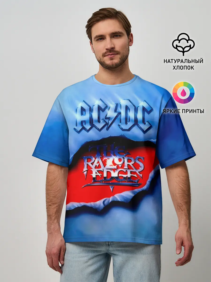 Мужская футболка оверсайз / AC/DC - The Razor’s Edge