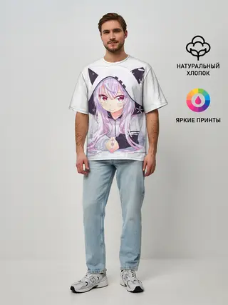 Мужская футболка оверсайз / Няшная тян