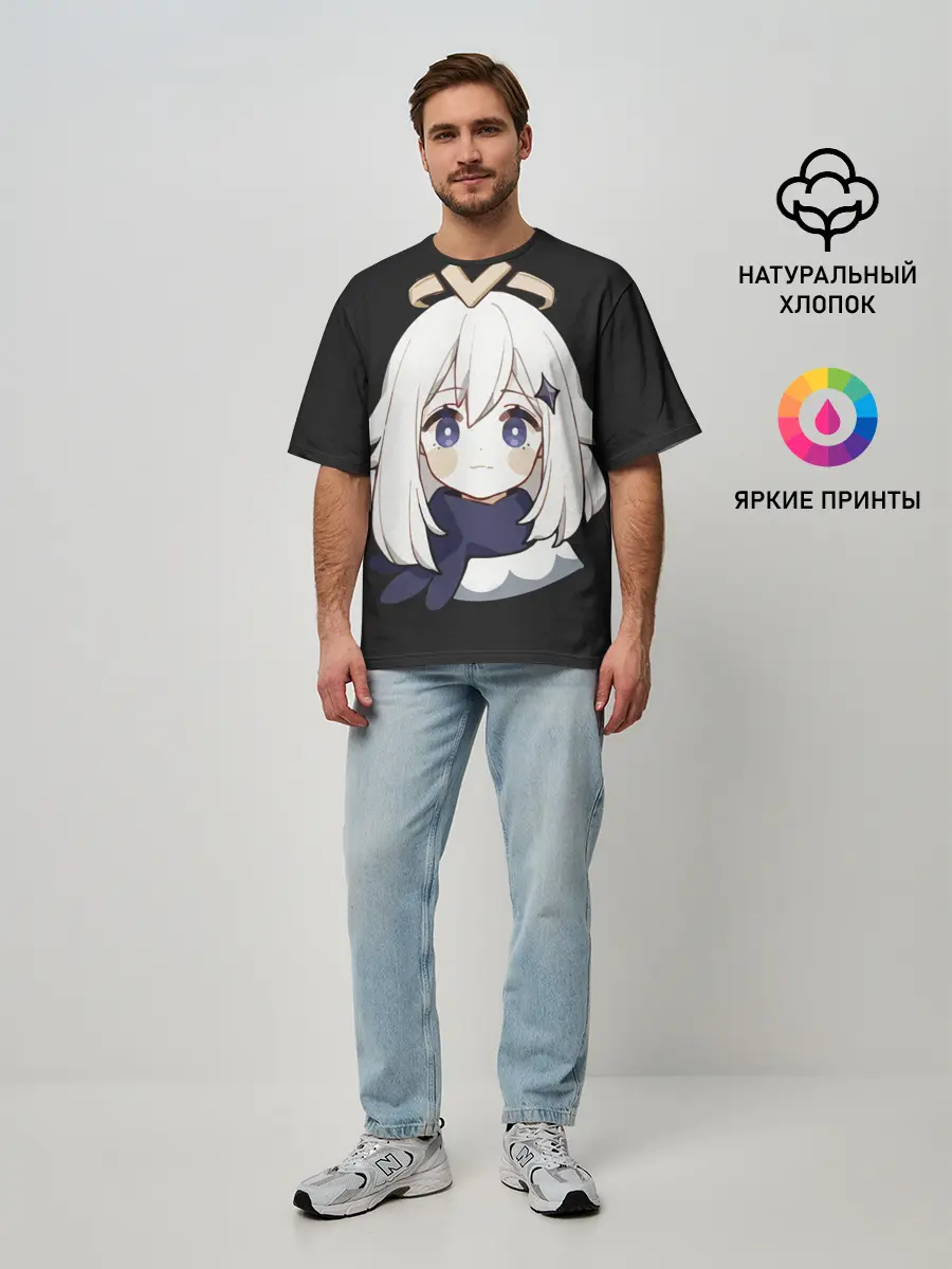 Мужская футболка оверсайз / Genshin Impact Paimon