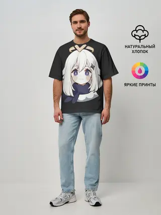 Мужская футболка оверсайз / Genshin Impact Paimon