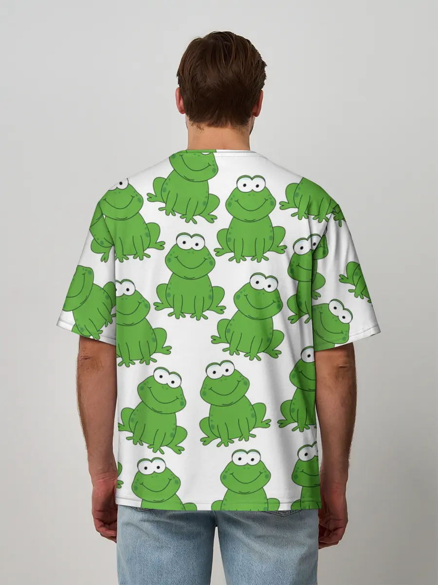 Мужская футболка оверсайз / Лягушки