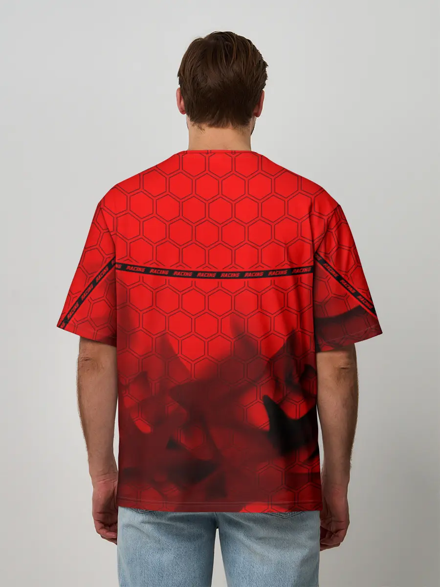 Мужская футболка оверсайз / Audi - Racing