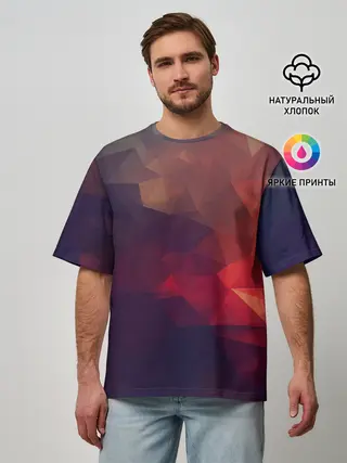 Мужская футболка оверсайз / Лавовый вектор