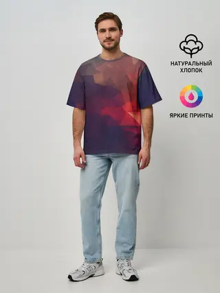 Мужская футболка оверсайз / Лавовый вектор