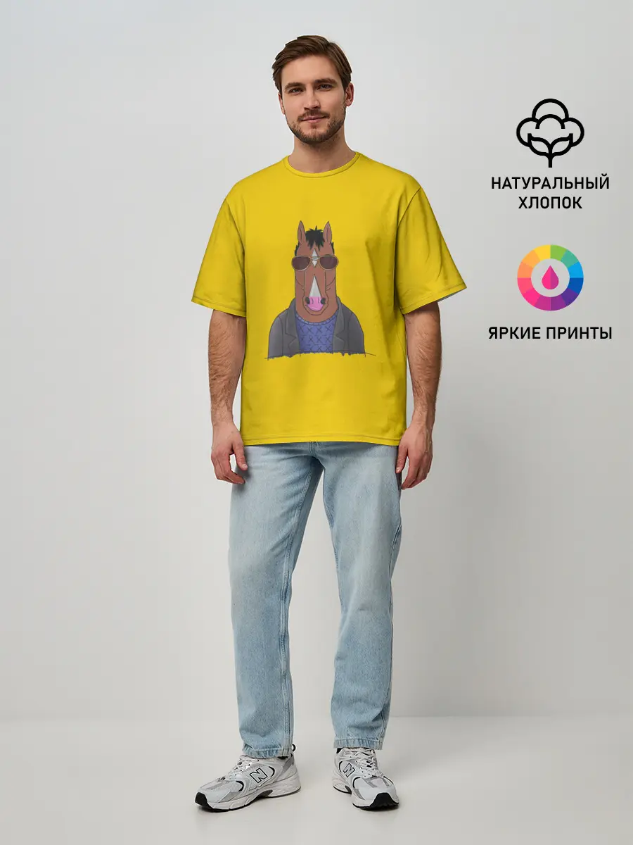 Мужская футболка оверсайз / Конь БоДжек