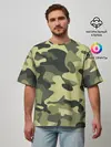 Мужская футболка оверсайз / Камуфляж Хаки