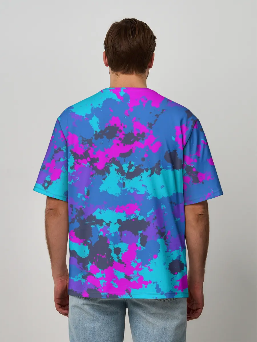 Мужская футболка оверсайз / Неоновые краски