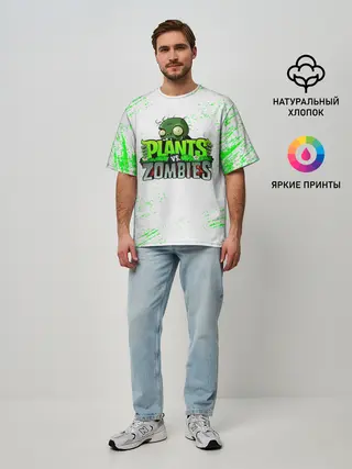 Мужская футболка оверсайз / Plants vs. Zombies