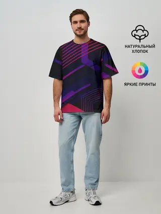 Мужская футболка оверсайз / Modern Geometry