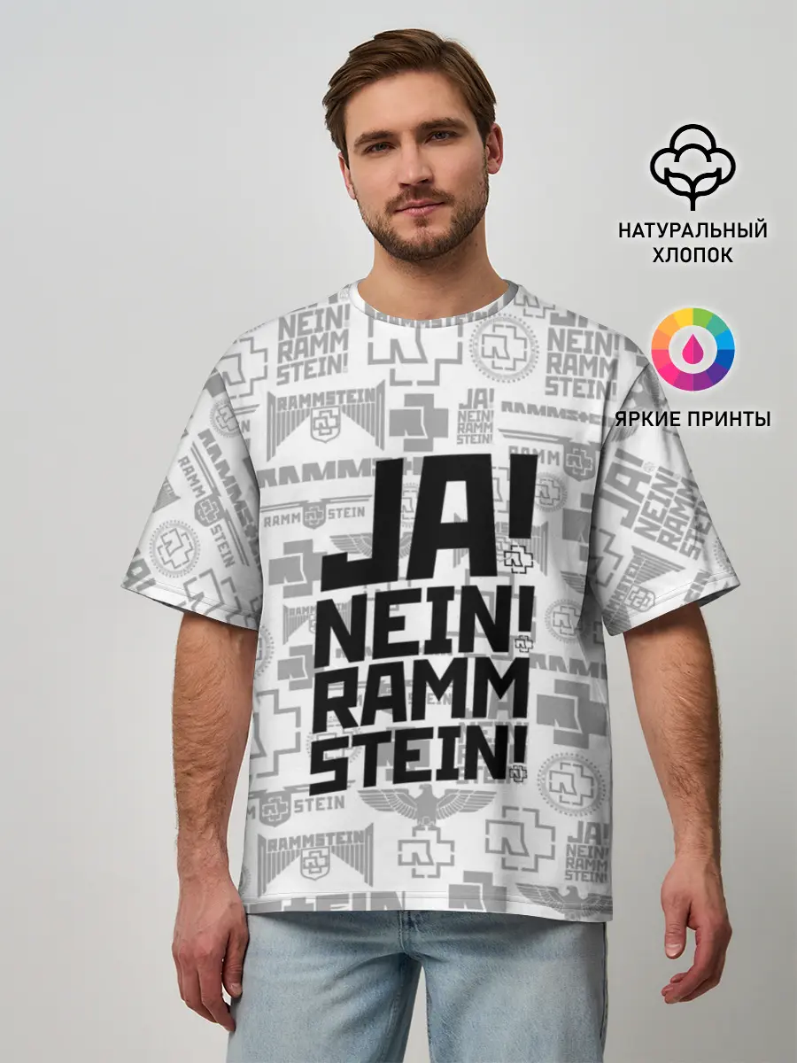 Мужская футболка оверсайз / RAMMSTEIN