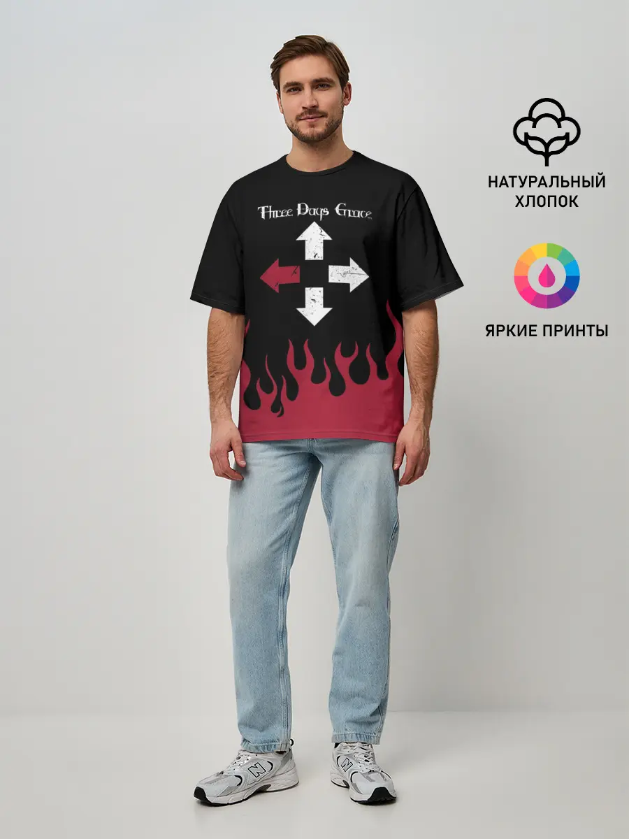 Мужская футболка оверсайз / Three Days Grace