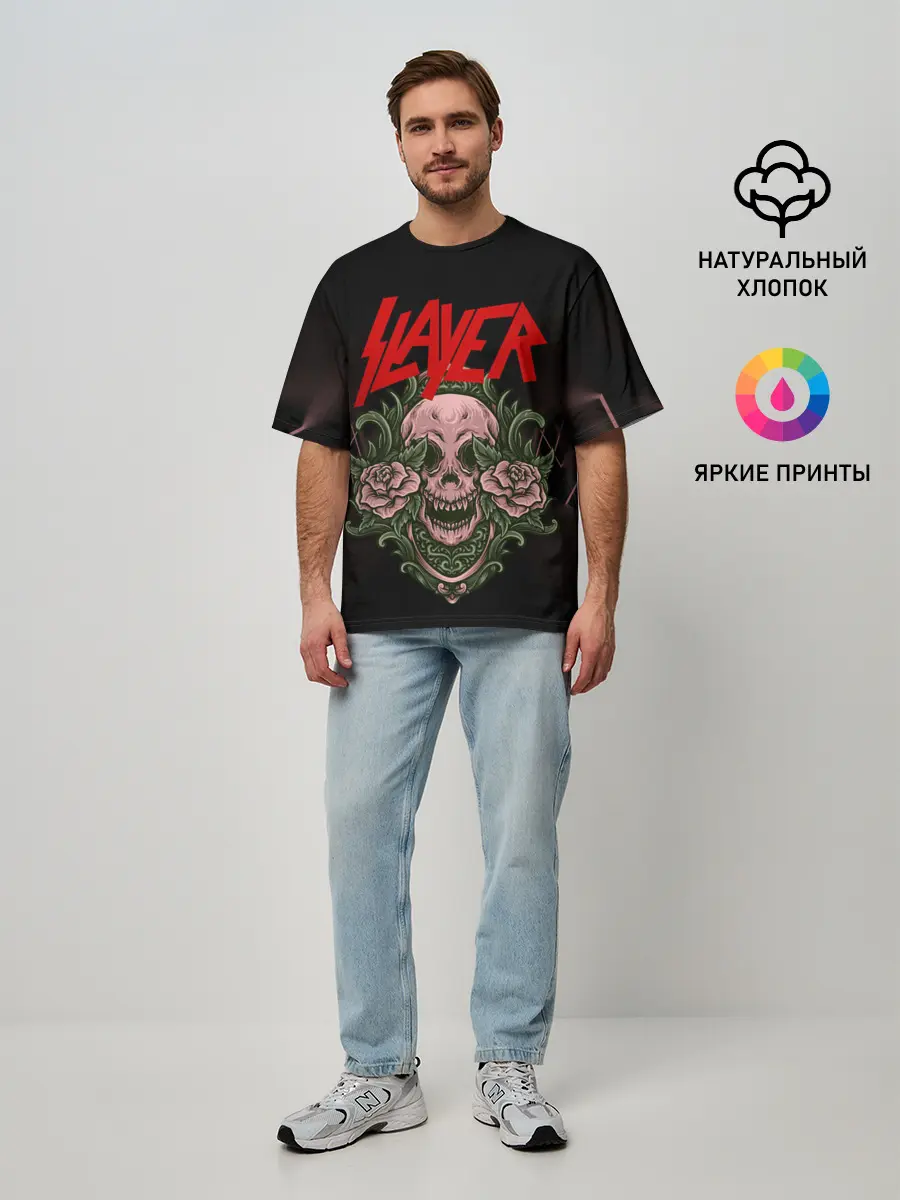Мужская футболка оверсайз / SLAYER | УБИЙЦА