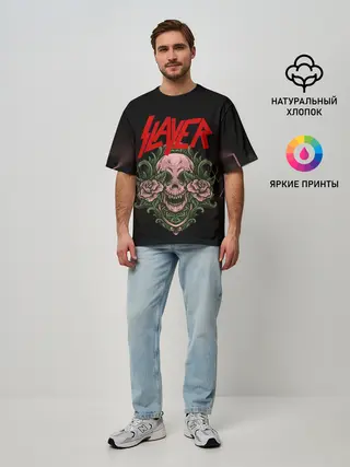 Мужская футболка оверсайз / SLAYER | УБИЙЦА