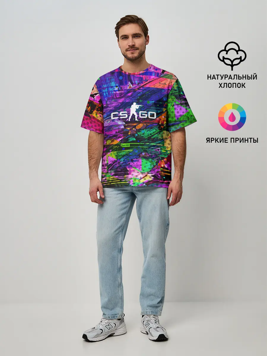 Мужская футболка оверсайз / CS GO