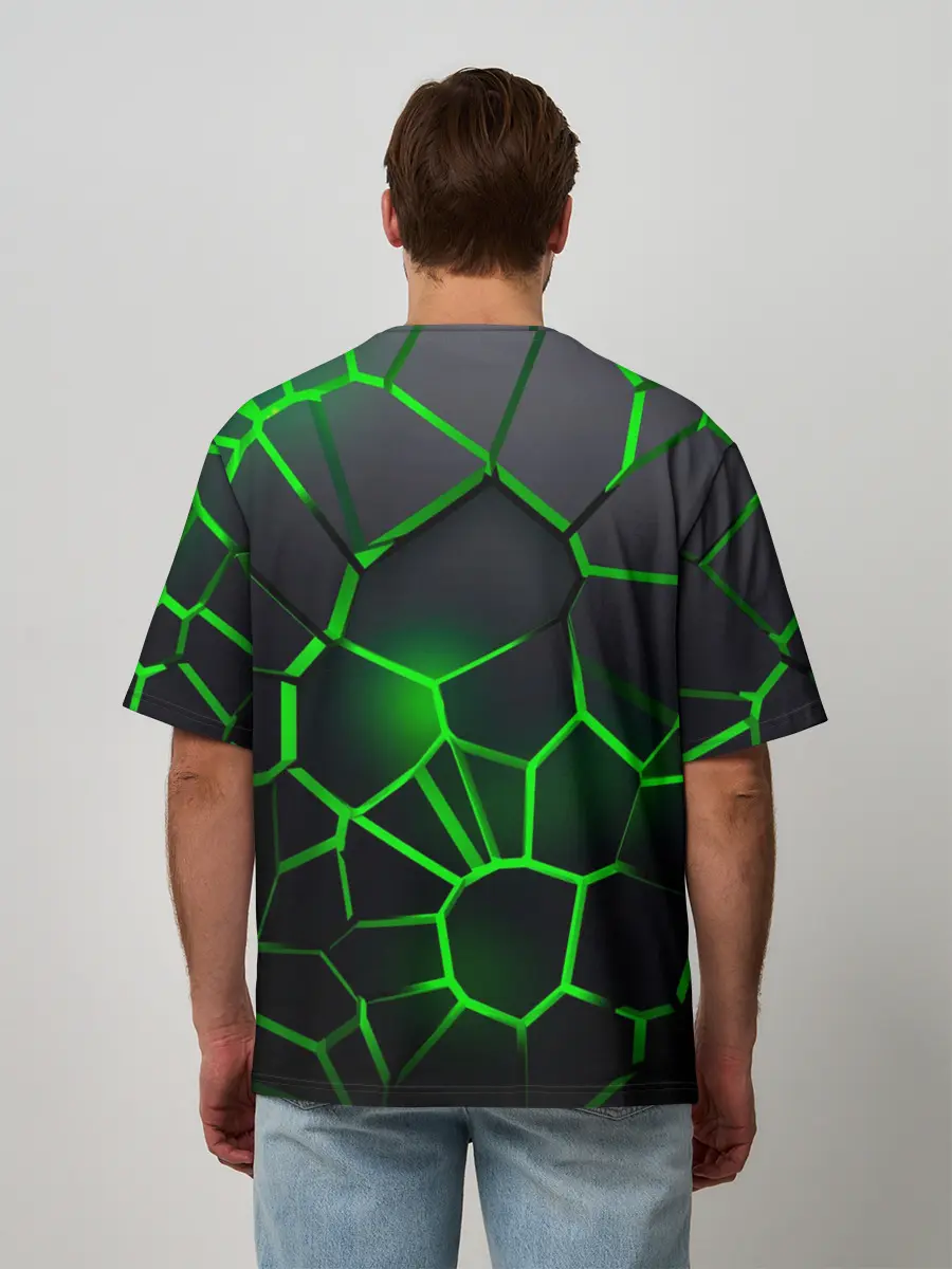 Мужская футболка оверсайз / Skoda 3D плиты с подсветкой