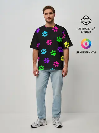 Мужская футболка оверсайз / ЛАПКИ