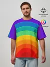 Мужская футболка оверсайз / Круговая радуга