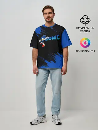 Мужская футболка оверсайз / SONIC