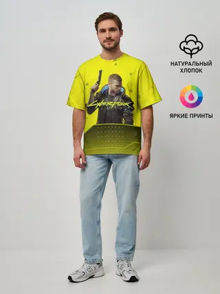 Мужская футболка оверсайз / CYBERPUNK 2077