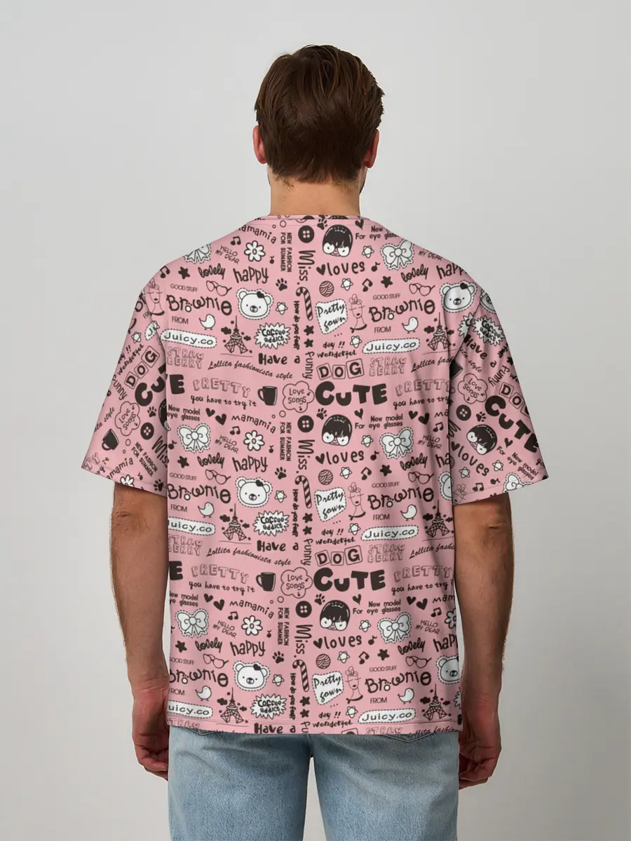 Мужская футболка оверсайз / Loves Happy