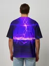 Мужская футболка оверсайз / НЕОНОВЫЕ МОЛНИИ