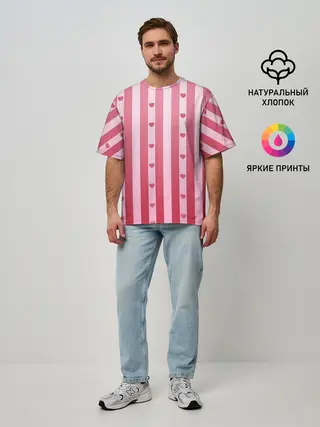 Мужская футболка оверсайз / Валентинова нежность