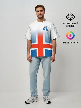 Мужская футболка оверсайз / KSI ICELAND SPORT