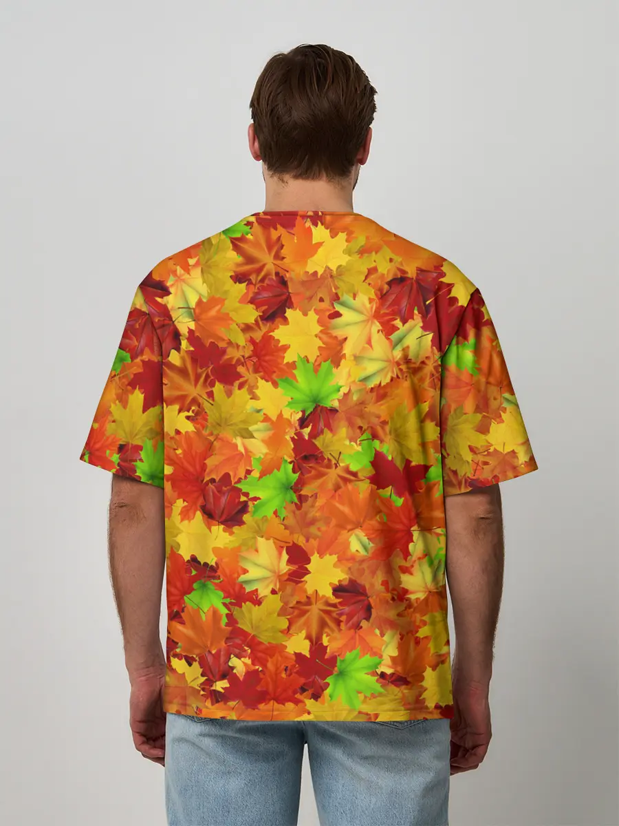 Мужская футболка оверсайз / Кленовые листья