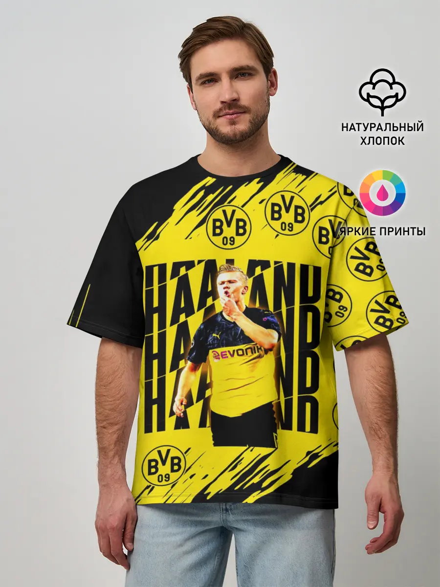 Мужская футболка оверсайз / ЭРЛИНГ ХОЛАНД / ERLING HAALAND