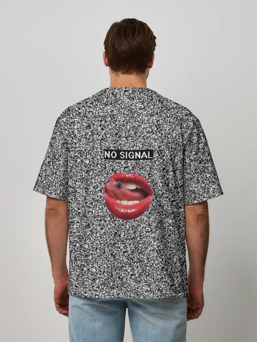 Мужская футболка оверсайз / Губы