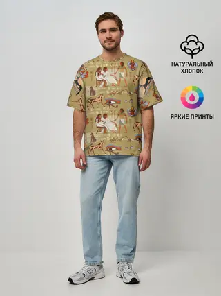 Мужская футболка оверсайз / Египетские Боги