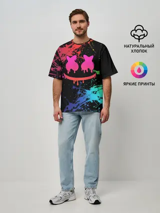 Мужская футболка оверсайз / MARSHMELLO