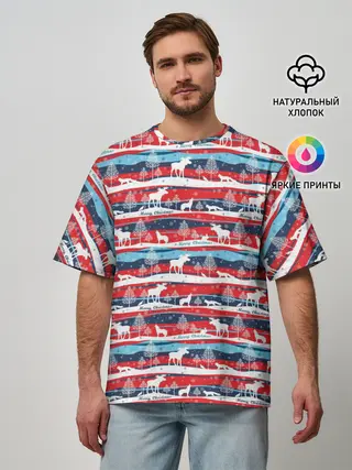 Мужская футболка оверсайз / Merry Christmas