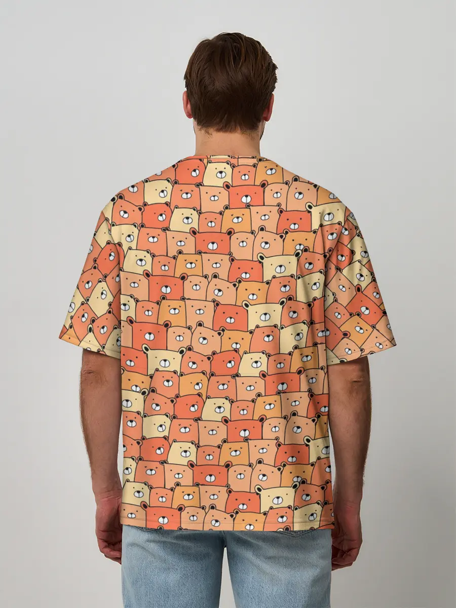 Мужская футболка оверсайз / МИШКИ