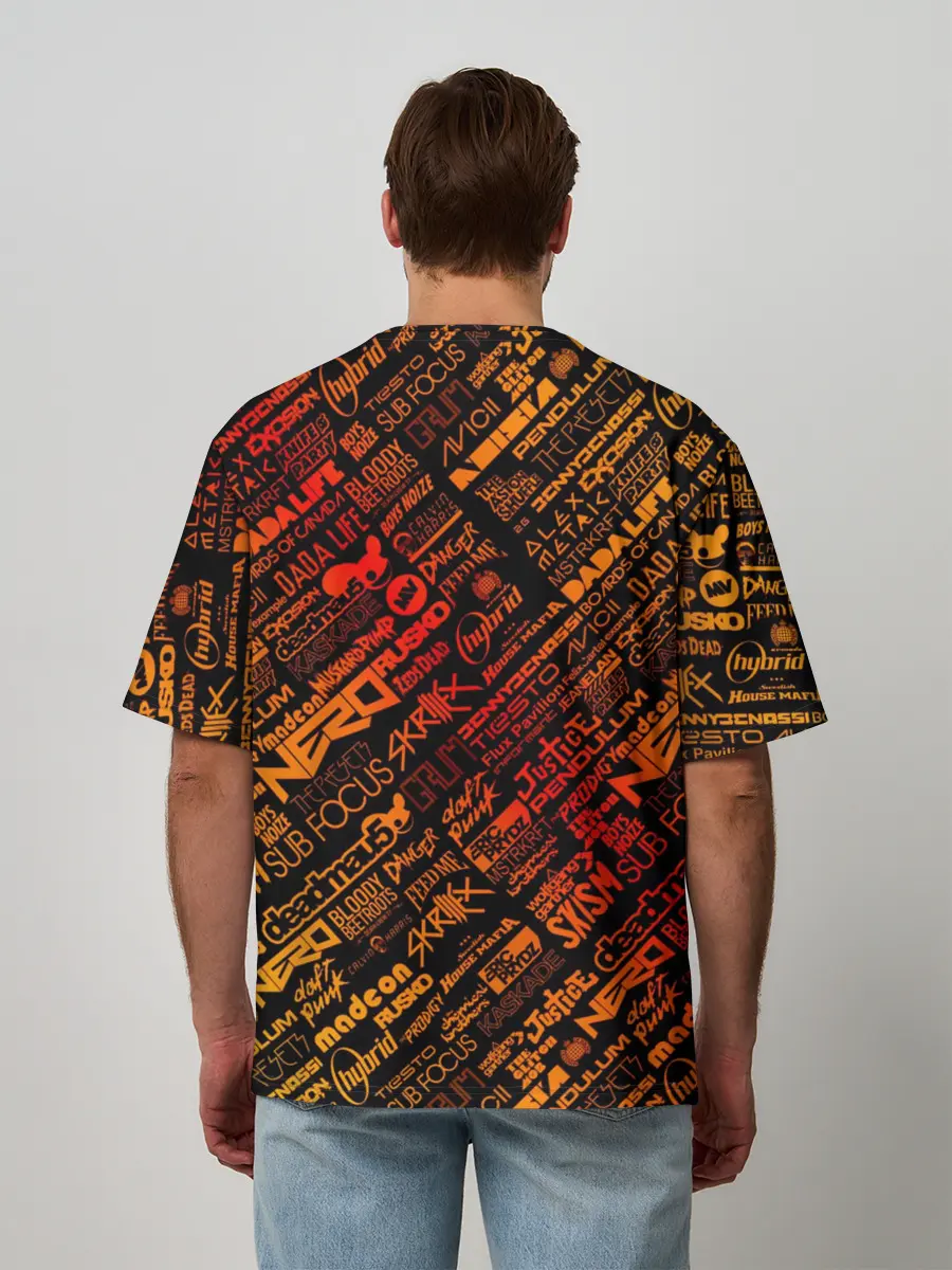 Мужская футболка оверсайз / Музыкальные бренды