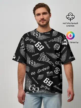 Мужская футболка оверсайз / 6IX9INE